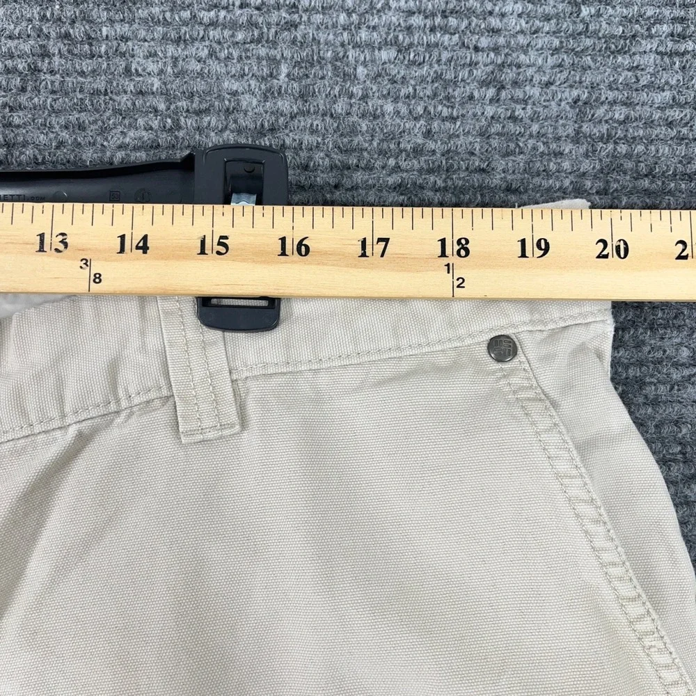 Columbia Canvas Khaki‎ Chino Utility Cargo Fishing Hiking Shorts 40 8L Mens